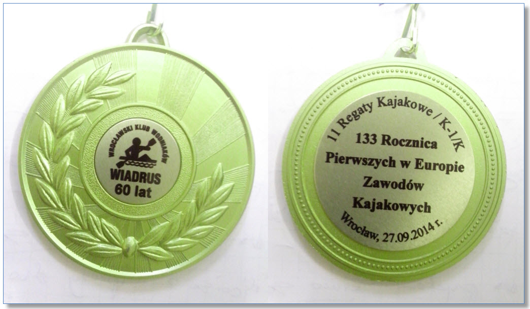 Medal z regat - 60-lecie Wrocławskiego Klubu Wodniaków WIADRUS